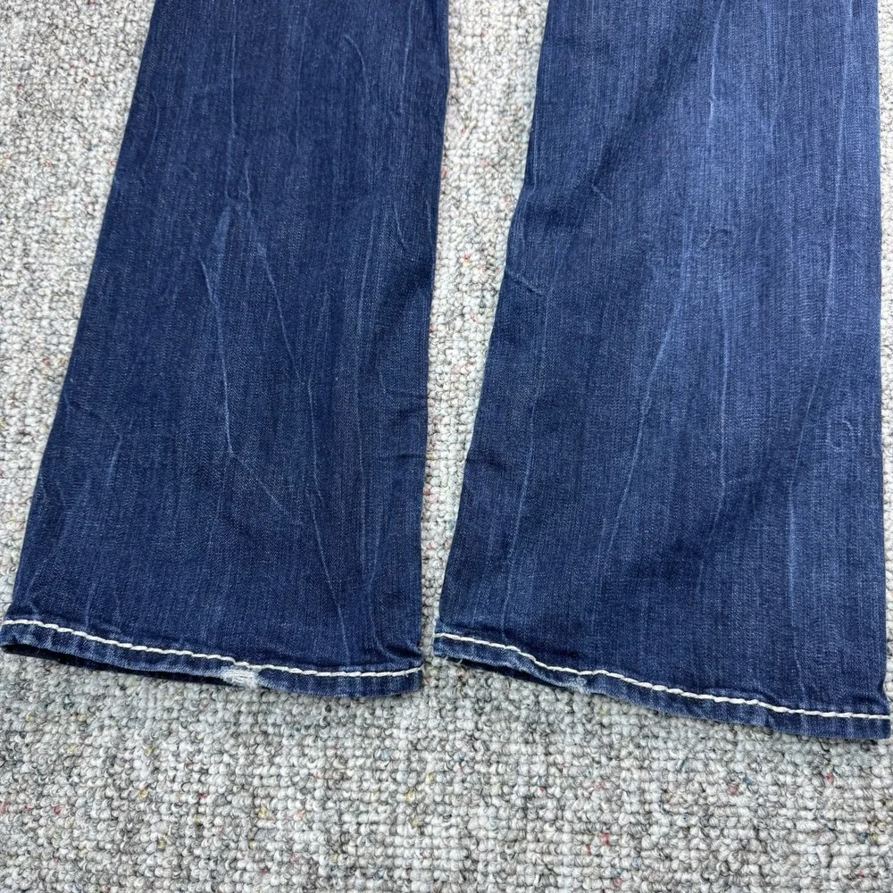 Rock Revival Kai Jeans Womens 30 Fits 32x32 Easy Boot Rhinestone Blue Denim - Picture 14 of 15